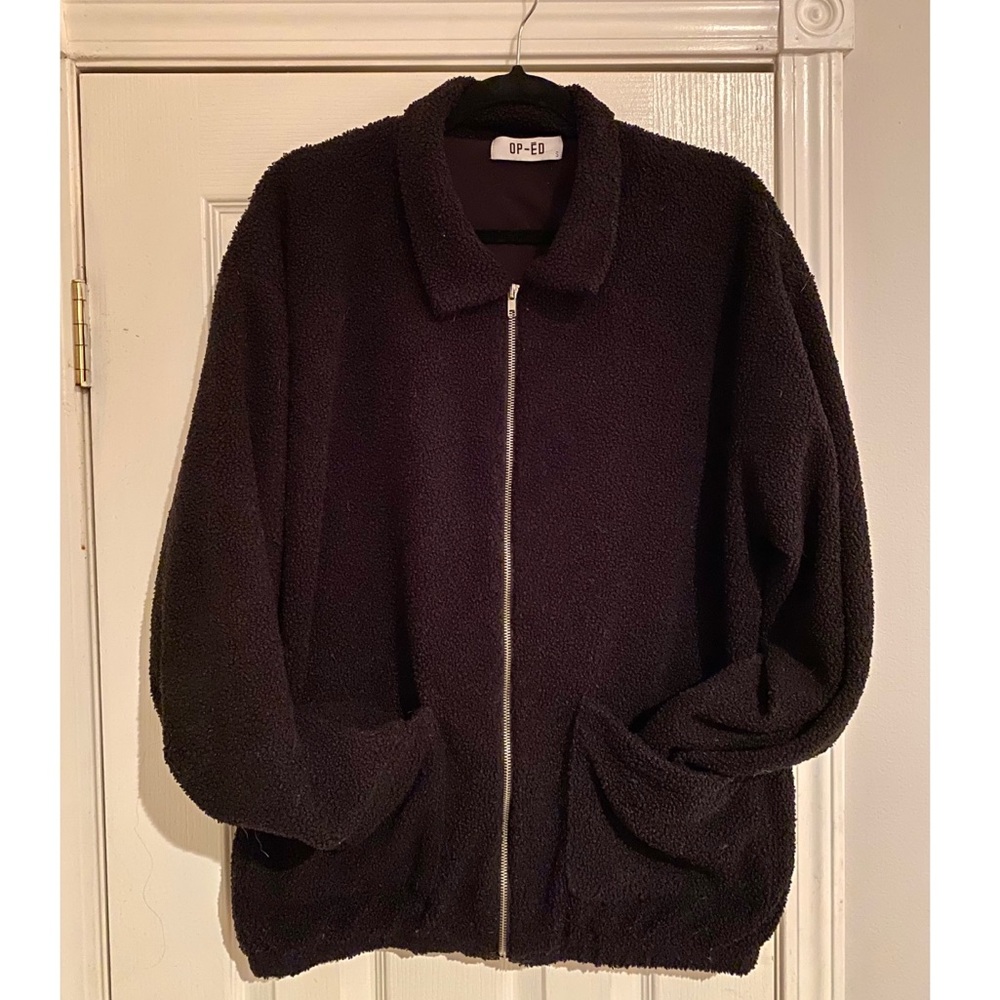 Oversized teddy bear jacket